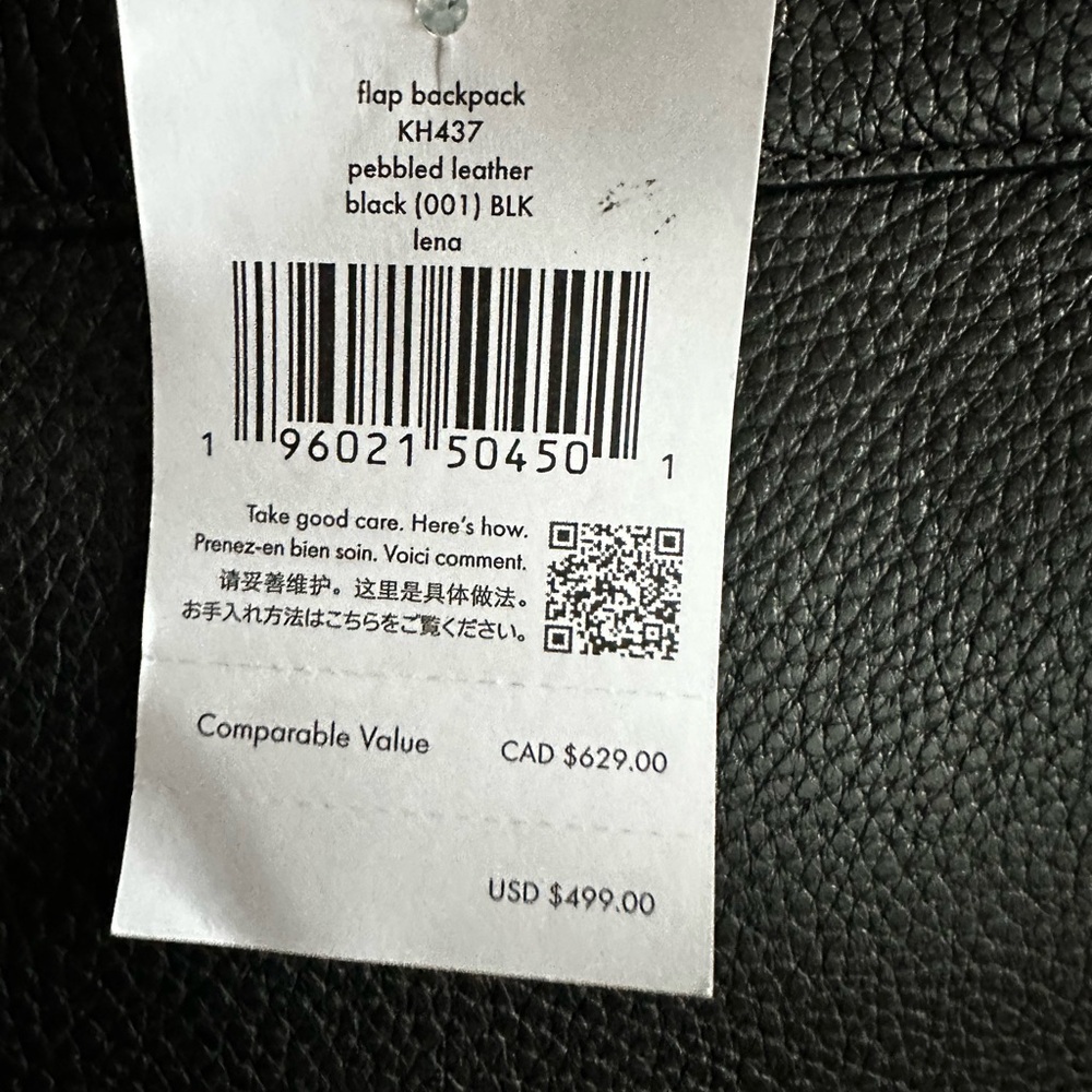Kate Spade ❤️ Lena Black Pebbled Leather Flap Backpack NWT - Picture 15 of 16